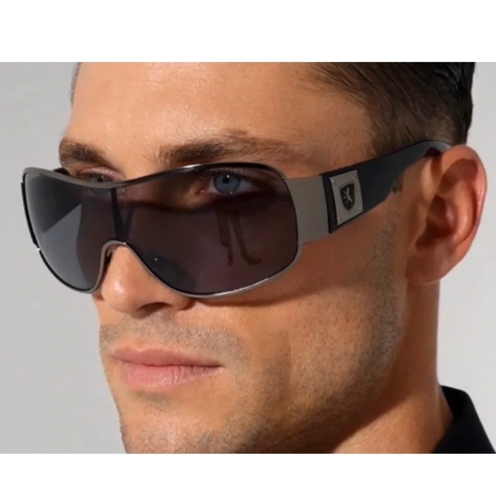 Men Sport Sunglasses Driving Pilot Fishing Eyewear Wrap Glasses US Metal Frame